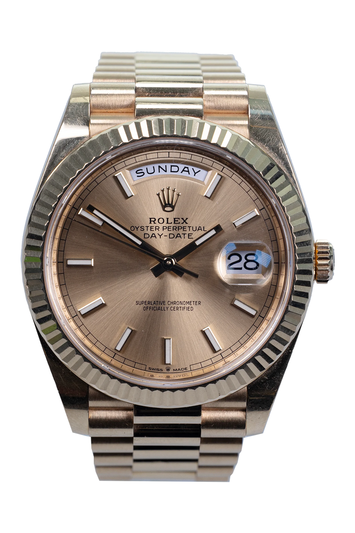 Rolex Day-Date 40 Ref. 228238 — champagnerfarbenes Zifferblatt, Gelbgold, President-Band Rolex Day-Date 40 Ref. 228238