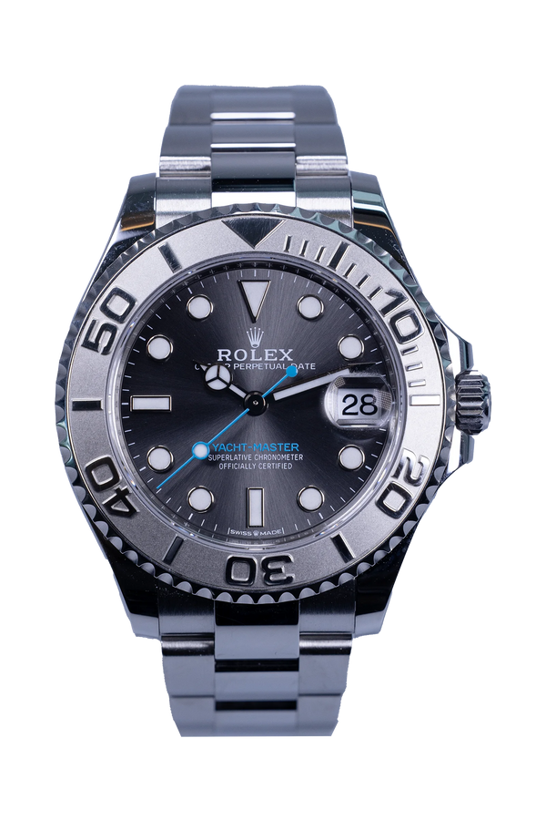 Rolex Yacht-Master 37 Ref. 268622 — graues Zifferblatt, Stahlgehäuse und Stahlband