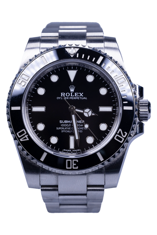 Rolex Submariner No Date 114060 — schwarzes Zifferblatt, Stahlgehäuse und Stahlband