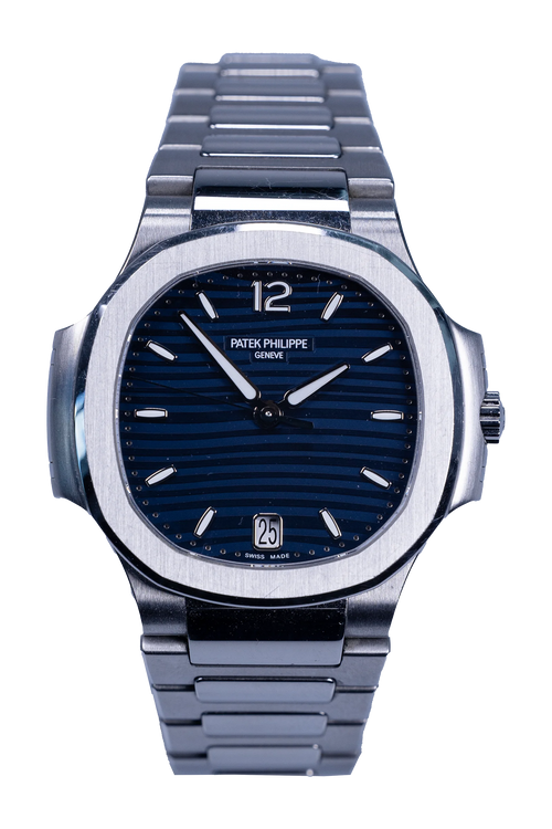 Patek Philippe Lady Nautilus 7118/1A-001 — blaues Zifferblatt, Stahlgehäuse und Stahlband