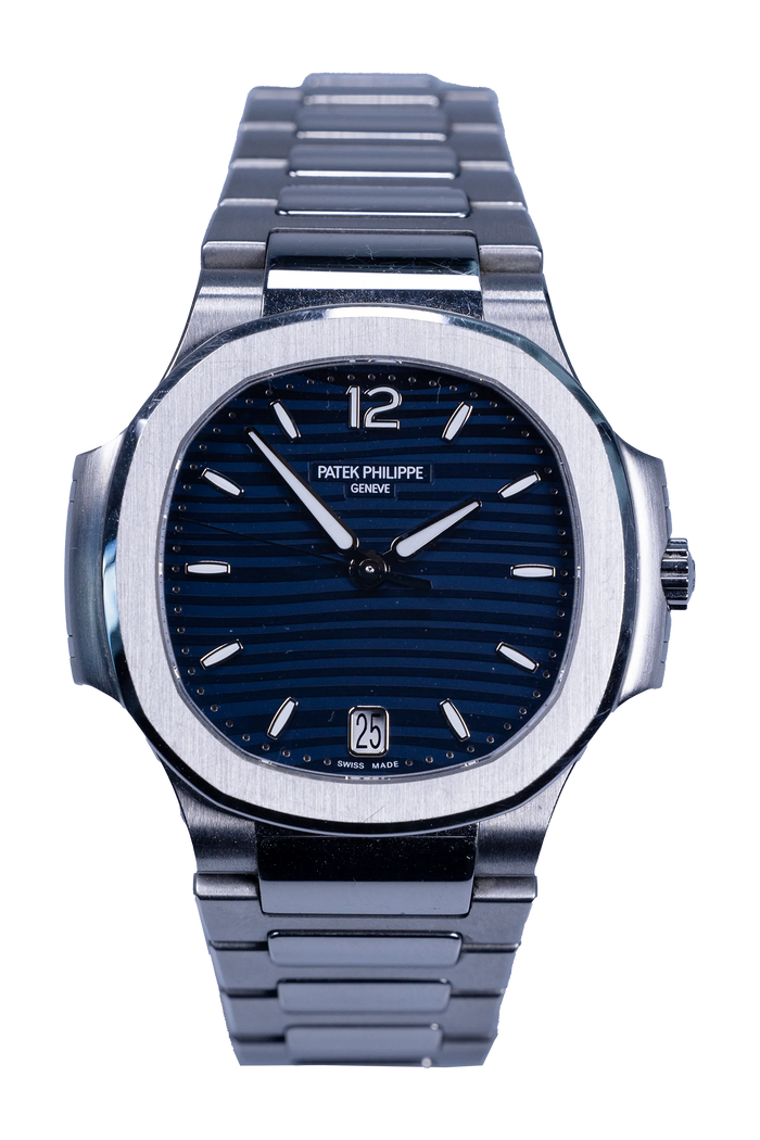 Patek Philippe Lady Nautilus 7118/1A-001 — blaues Zifferblatt, Stahlgehäuse und Stahlband