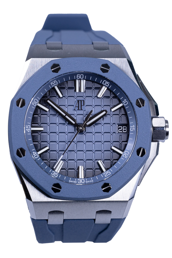 Audemars Piguet Royal Oak Offshore 15605SK.OO.A350CA.01 — blaues Zifferblatt, Stahl, Kautschukband Audemars Piguet Royal Oak Offshore Ref. 15605SK.OO.A350CA.01