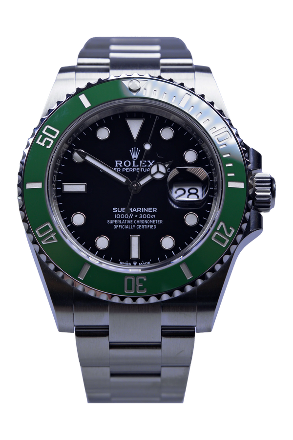 Rolex Submariner 126610LV – schwarzes Zifferblatt, grüne Lünette, Stahlgehäuse 41 mm