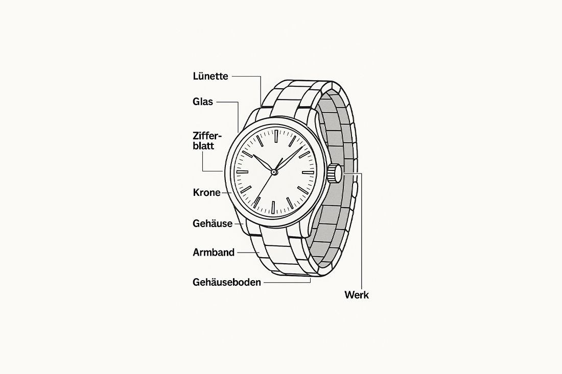 Lünette, Krone, Glas – kennst du die Teile deiner Uhr?