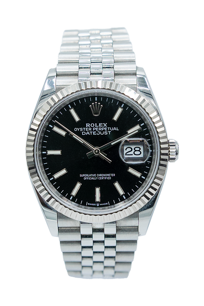 Rolex reference "126234" Datejust steel luxury watch with black dial
