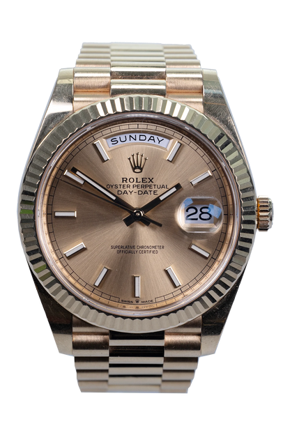 Rolex Day-Date 40 Ref. 228238 — champagnerfarbenes Zifferblatt, Gelbgold, President-Band Rolex Day-Date 40 Ref. 228238