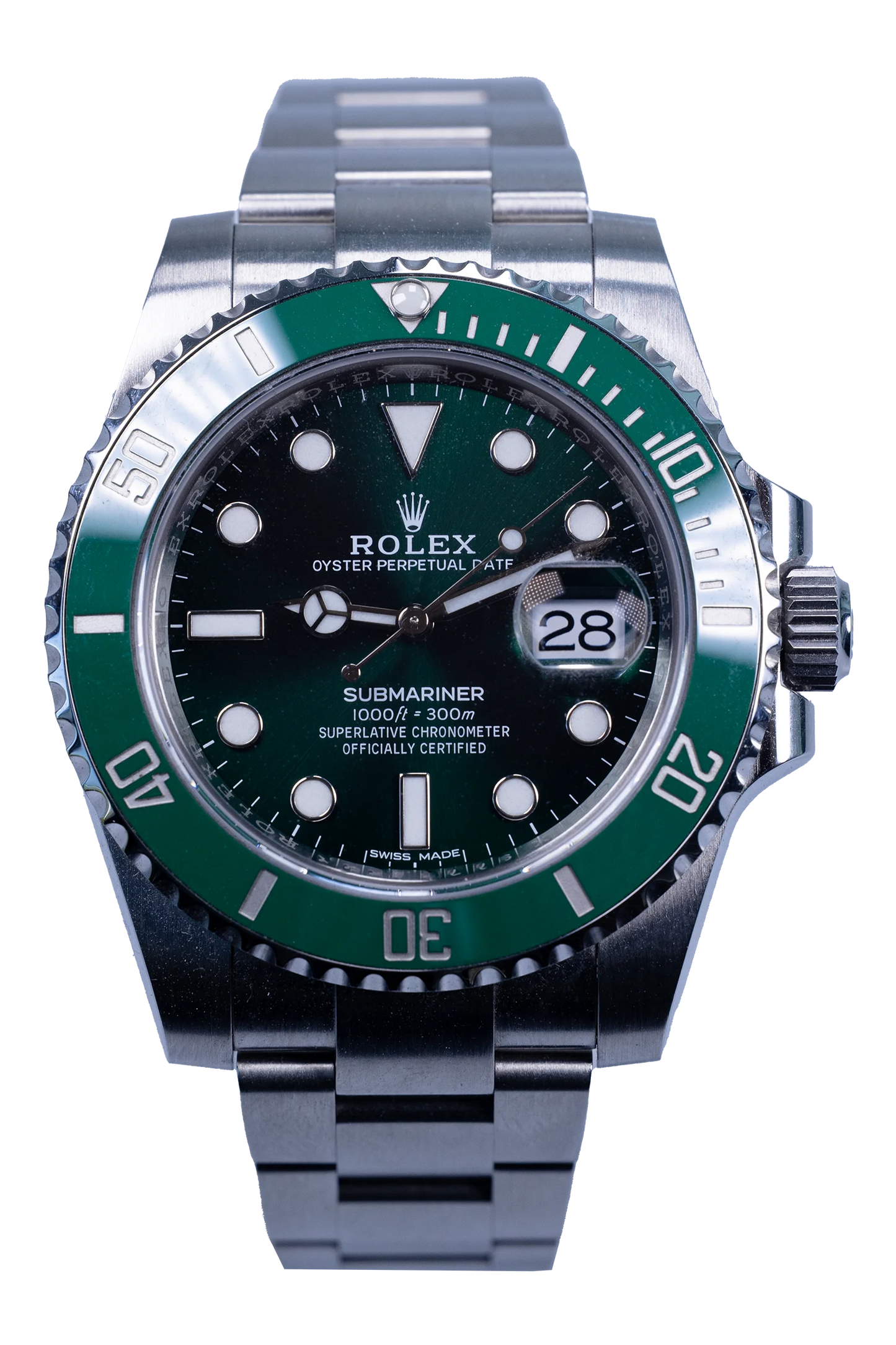 Rolex Submariner 116610LV — grünes Zifferblatt, Stahl, Keramiklünette, neu/ungetragen