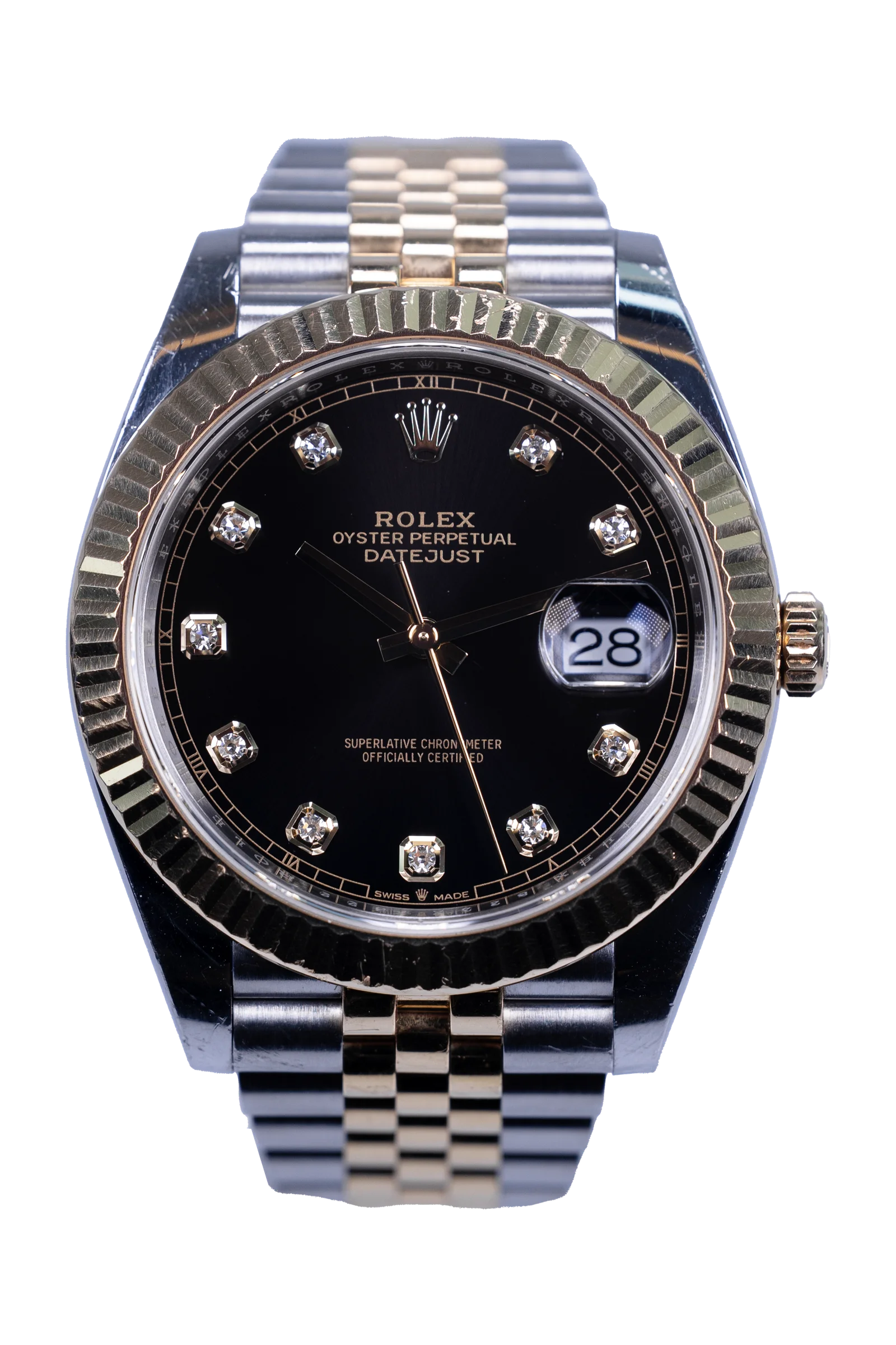Rolex Datejust 41 Ref. 126333 — schwarzes Zifferblatt, Gehäuse in Stahl und Gelbgold