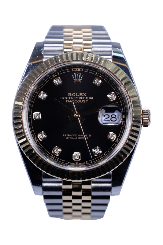 Rolex Datejust 41 Ref. 126333 — schwarzes Zifferblatt, Gehäuse in Stahl und Gelbgold Rolex Datejust 41 Ref. 126333