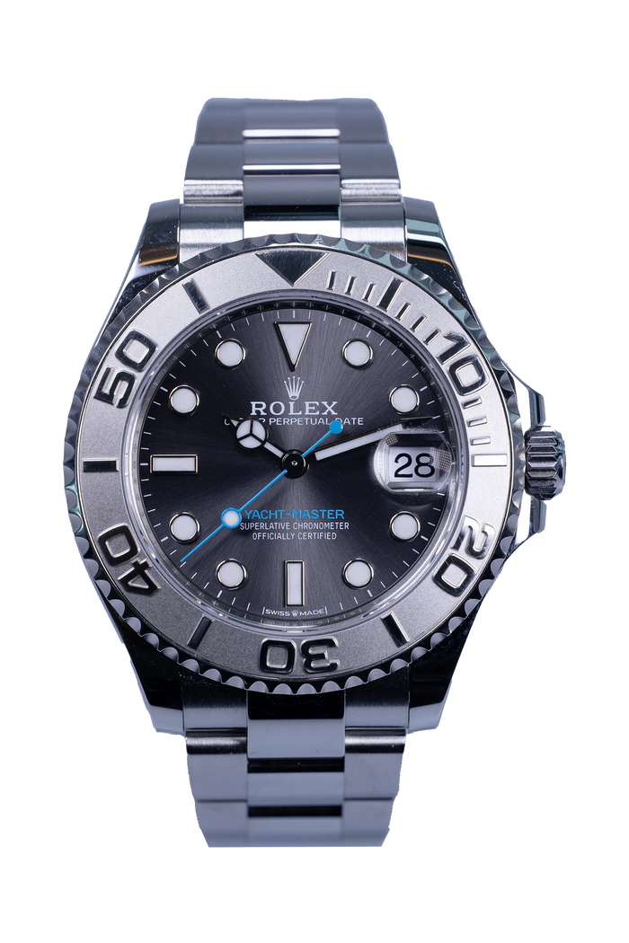 Rolex Yacht-Master 37 Ref. 268622 — graues Zifferblatt, Stahlgehäuse und Stahlband