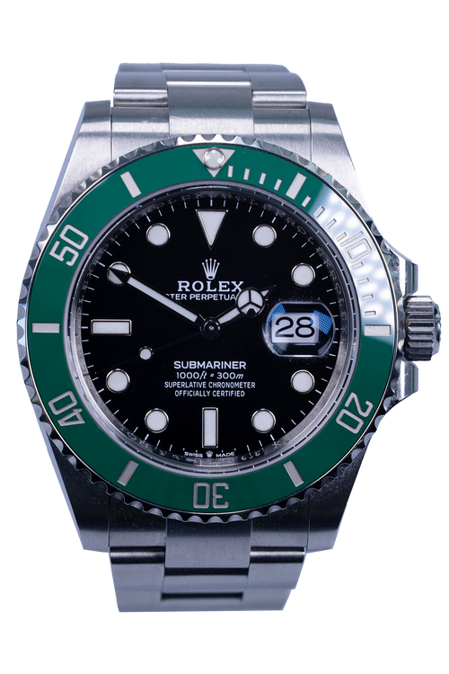 Rolex Submariner 126610LV „Starbucks" — schwarzes Zifferblatt, grüne Lünette, Stahl