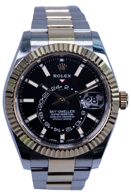 Rolex Sky-Dweller 326933 Stahl/Gelbgold mit schwarzem Zifferblatt, Fullset 2022