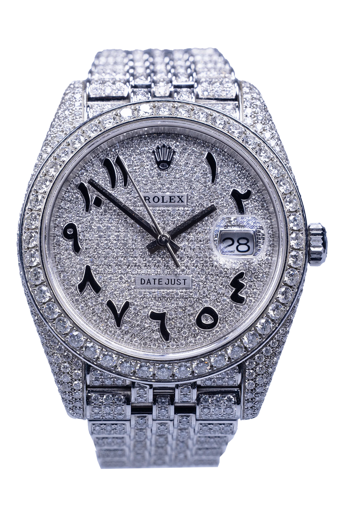 Rolex Datejust 126300 Iced Out — diamantbesetztes Zifferblatt, Stahlgehäuse 41 mm Rolex Datejust Ref. 126300