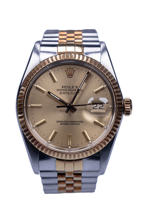 Rolex Datejust 16013 Stahl/Gelbgold mit champagnerfarbenem Zifferblatt, Baujahr 1987
