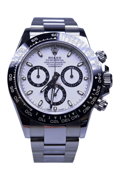 Rolex Daytona 116500LN — weißes Zifferblatt, Stahlgehäuse, Cerachrom-Lünette Rolex Daytona Ref. 116500LN