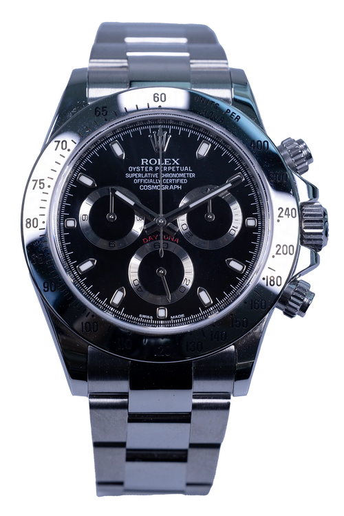 Rolex Daytona 116520 Stahl mit schwarzem Zifferblatt, neu und ungetragen, Fullset 2012