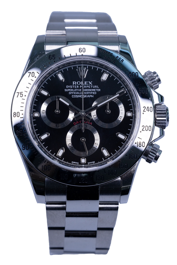 Rolex Daytona 116520 Stahl mit schwarzem Zifferblatt, neu und ungetragen, Fullset 2012