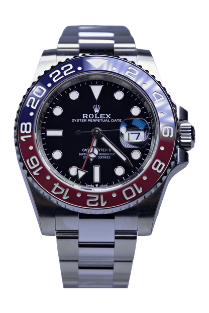 Rolex GMT-Master II 126710BLRO Pepsi — schwarzes Zifferblatt, Stahl, Oyster-Band Rolex GMT-Master II Ref. 126710BLRO