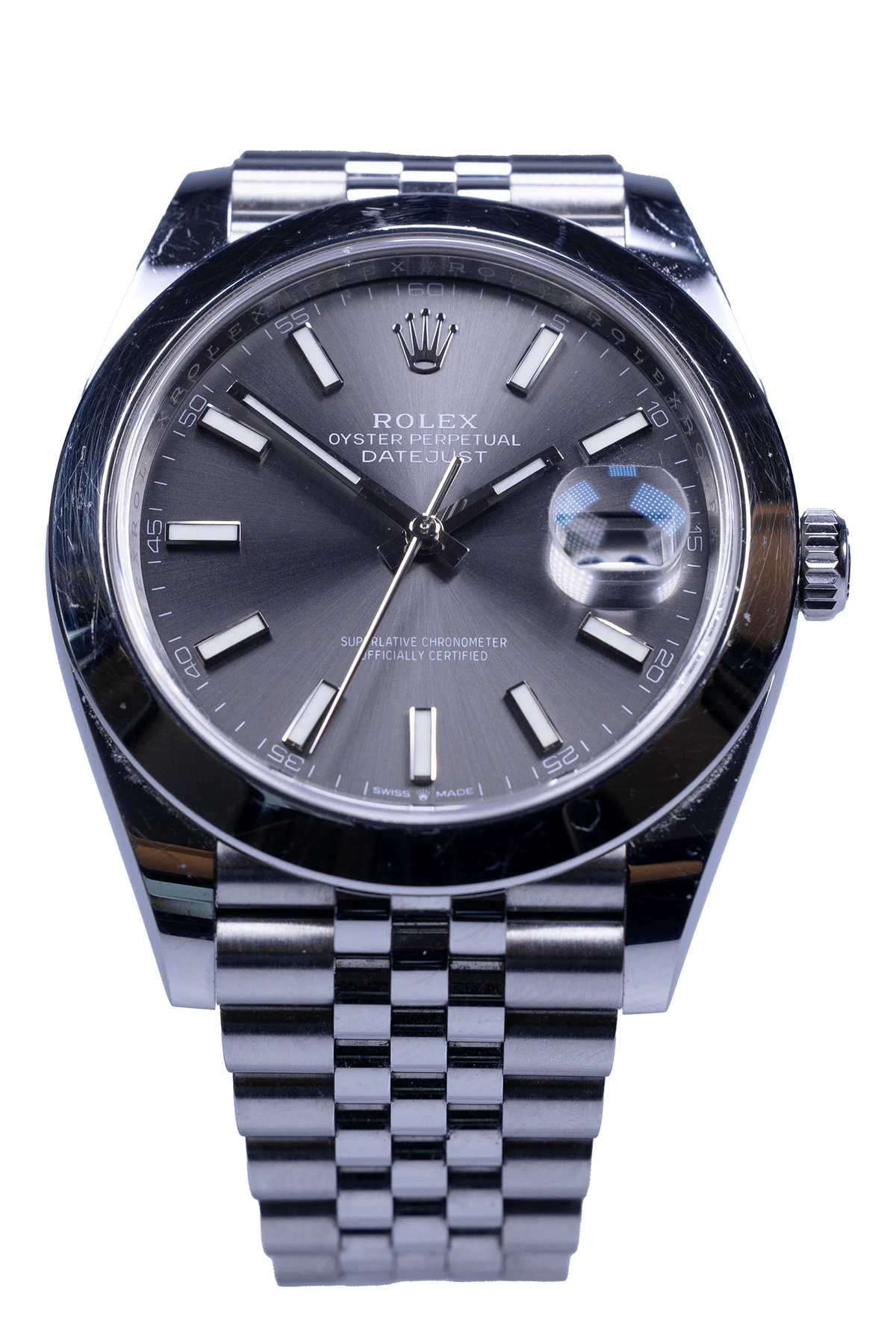 Rolex Datejust 41 Ref. 126300-0008 — Rhodium-Zifferblatt, Stahl, Jubilee-Band