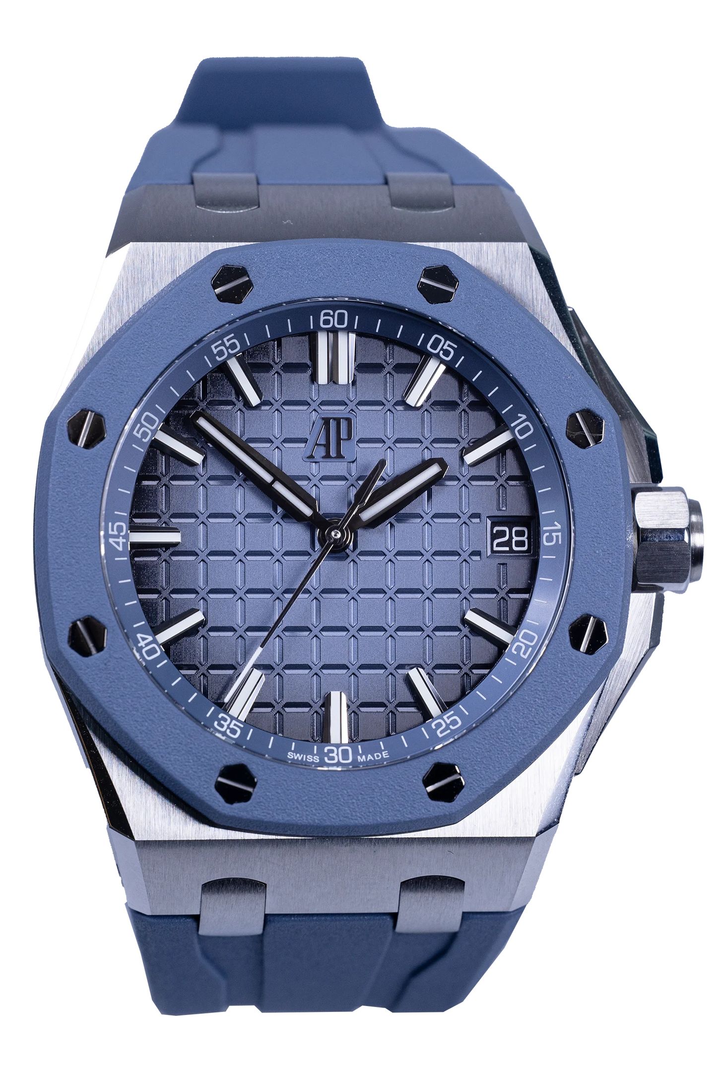 Audemars Piguet Royal Oak Offshore 15605SK.OO.A350CA.01 — blaues Zifferblatt, Stahl, Kautschukband